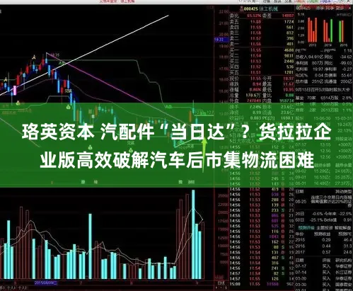 珞英资本 汽配件“当日达”？货拉拉企业版高效破解汽车后市集物流困难